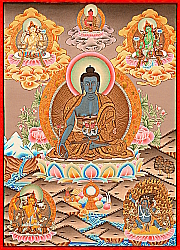 Tibetan Thangka - Medicine Buddha Mandala