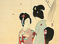 Eisen Tomioka 1864-1905 - Conversation under Maple Tree - artelino Art Auctions. Eisen Tomioka 1864-1905 - Conversation under Maple Tree