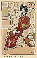 Yohei Watanabe fl. ca. 1910-30 - In Front of a Fire Place - artelino Art Auctions. Yohei Watanabe fl. ca. 1910-30 - In Front of a Fire Place