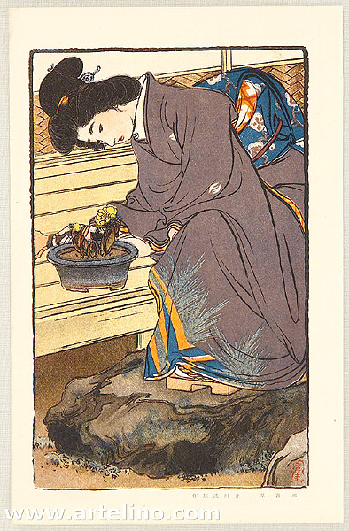 Sengai Igawa 1876-1961 - Beauty and Amur Adonises