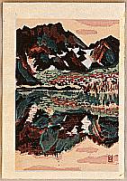 Susumu Yamaguchi 1897-1983 - Lake Taisho in Kamikochi - artelino Art Auctions. Susumu Yamaguchi 1897-1983 - Lake Taisho in Kamikochi