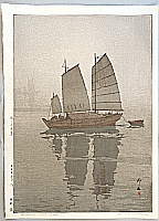 Sailing Boats in the Mist - Hiroshi Yoshida - 1876-1950