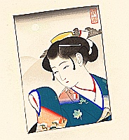 Seien Shima 1892-1970 - Girl and the Moon - artelino Art Auctions. Seien Shima 1892-1970 - Girl and the Moon