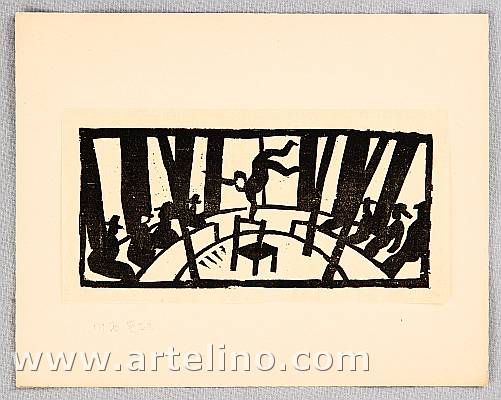Hide Kawanishi 1894-1965 - Hanga No.1 - Acrobat - artelino Art Auctions. Hide Kawanishi 1894-1965 - Hanga No.1 - Acrobat