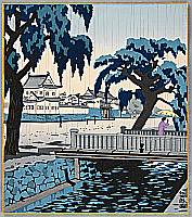 Nisaburo Ito 1910-1988 - Nijo Castle in Rain - artelino Art Auctions. Nisaburo Ito 1910-1988 - Nijo Castle in Rain