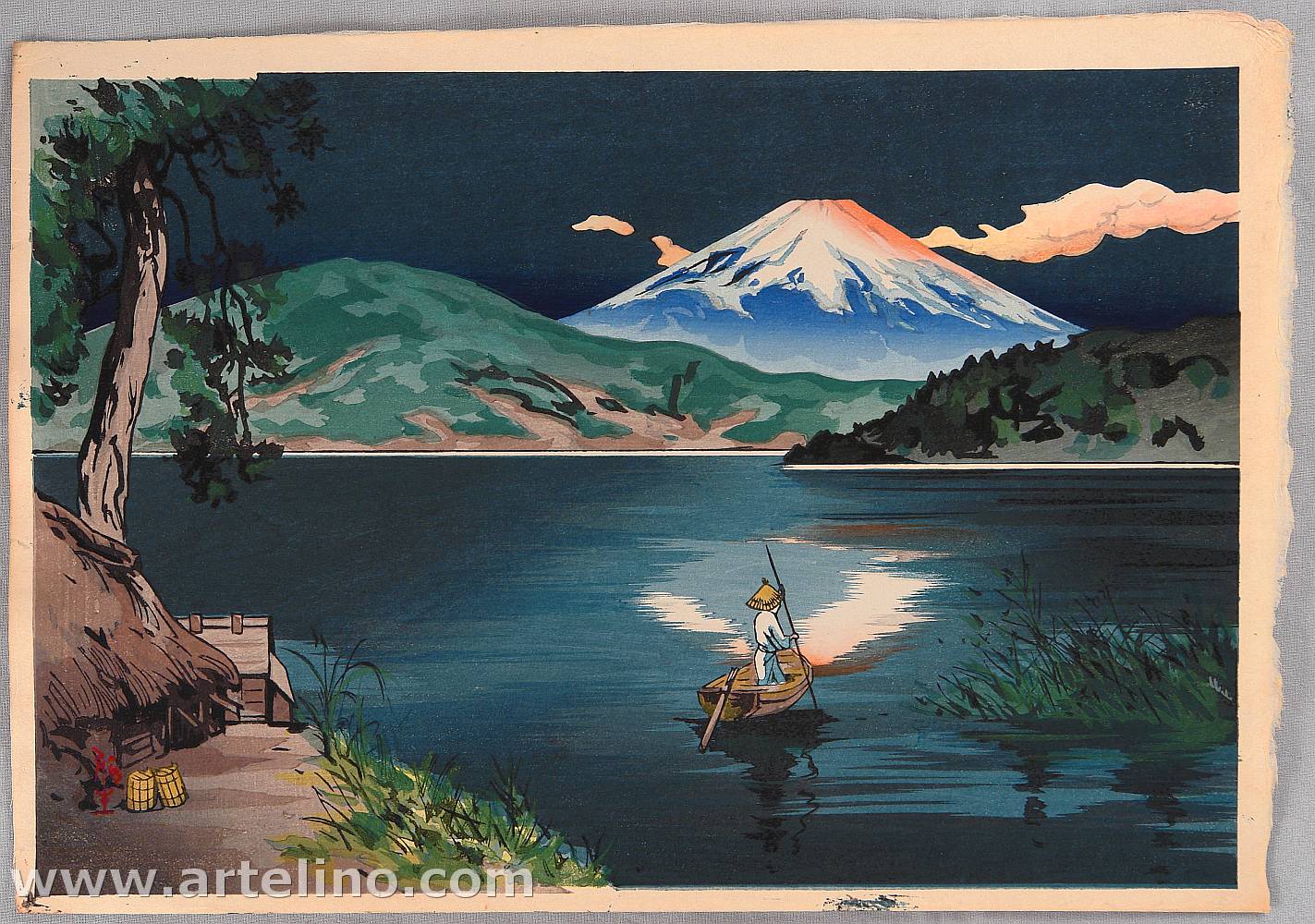 Maeda Masao: Fuji From Lake Ashi (Morning View) — 芦ノ湖の富士（朝