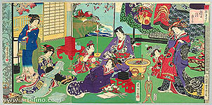 Yoshitora Utagawa active ca. 1840-1880 - Banquet - Imayo Genji - artelino Art Auctions. Yoshitora Utagawa active ca. 1840-1880 - Banquet - Imayo Genji