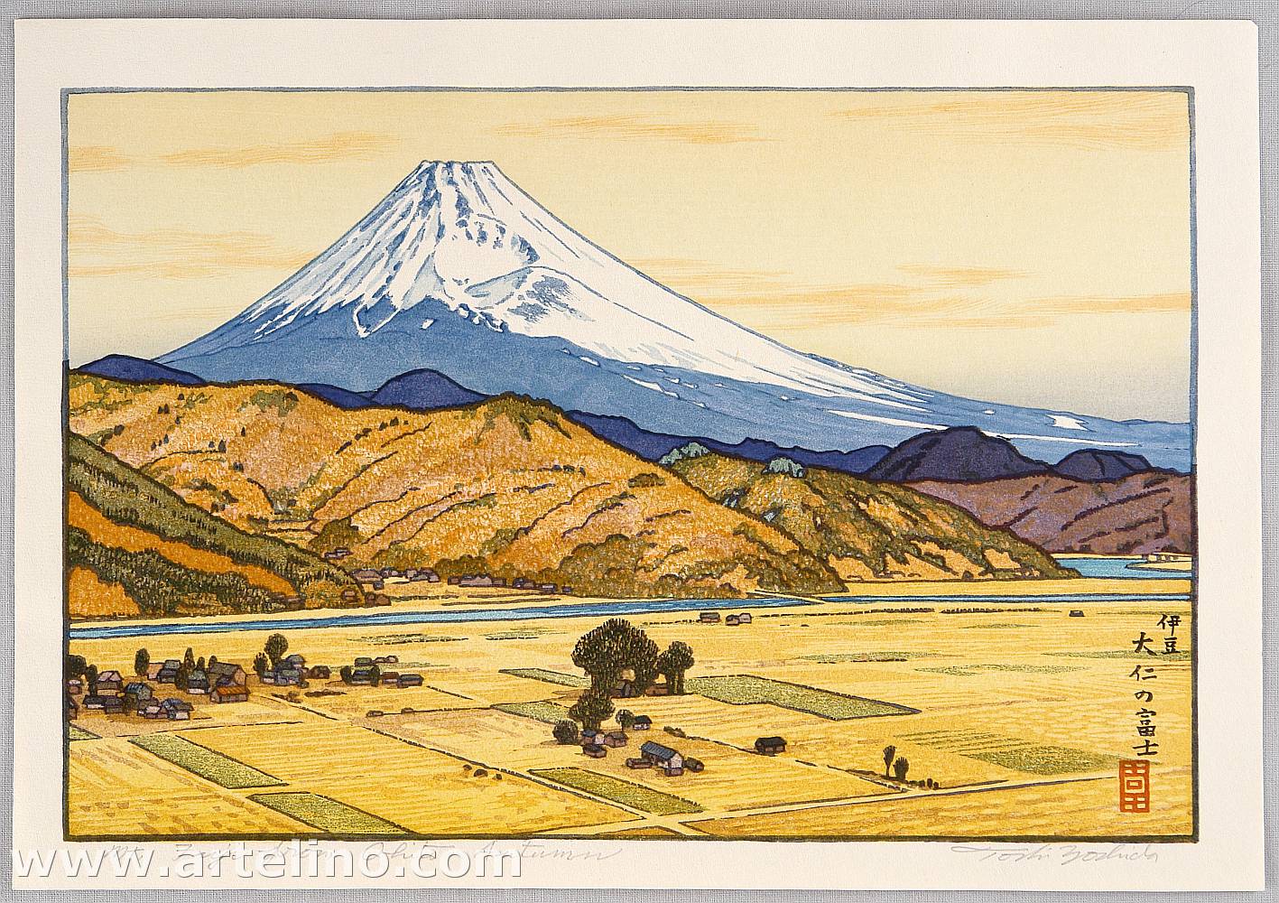 吉田遠志: Mt. Fuji from Ohito, Morning - Artelino - 浮世絵検索