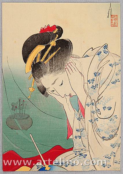 Gekko Ogata 1859-1920 - Thunder Storm - artelino Art Auctions. Gekko Ogata 1859-1920 - Thunder Storm