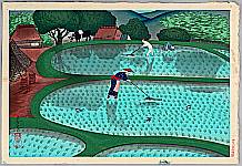 Bakufu Ono 1888-1976 - Rice Paddy - artelino Art Auctions. Bakufu Ono 1888-1976 - Rice Paddy