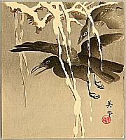 Biho Takahashi 1873-? - Crows in the Snow - artelino Art Auctions. Biho Takahashi 1873-? - Crows in the Snow