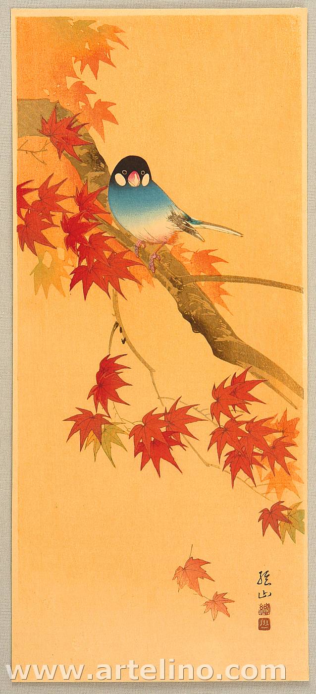 Ito Sozan: Blue Bird in Autumn - Japanese Art Open Database 