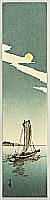 Gesso Yoshimoto 1881-1936 - Sail Boat under the Moon Light - artelino Art Auctions. Gesso Yoshimoto 1881-1936 - Sail Boat under the Moon Light