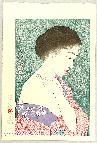 Applying Powder - Twelve Aspects of Women - By Kotondo Torii 1900-1976