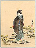 Shunko Nakajima fl.ca. 1890s - Bijin with Black Haori - artelino Art Auctions. Shunko Nakajima fl.ca. 1890s - Bijin with Black Haori