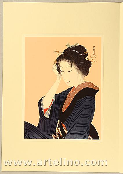 Eiho Hirezaki 1881-1968 - Adjusting Hair Comb - artelino Art Auctions. Eiho Hirezaki 1881-1968 - Adjusting Hair Comb