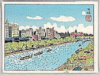 Hideo Nishiyama born 1911 - River in Osaka - artelino Art Auctions. Hideo Nishiyama born 1911 - River in Osaka