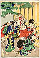 Kunisada II Utagawa 1823-1880 - Beauties and Horse