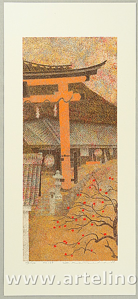Yukio Katsuda born 1941 - No. 168 - Red Torii - artelino Art Auctions. Yukio Katsuda born 1941 - No. 168 - Red Torii