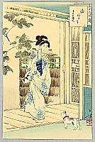 Toshikata Mizuno 1866-1908 - Bijin and Cat - Thirty-six Selected Beauties