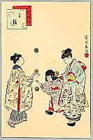 Shuntei Miyagawa 1873-1914 - Hand Balls - Children's Customs and Manners - artelino Art Auctions. Shuntei Miyagawa 1873-1914 - Hand Balls - Children's Customs and Manners