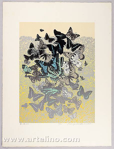 Chizuko Yoshida born 1924 - Butterflies in Garden