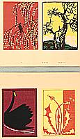 Hisui Sugiura 1876-1965 - Collection of Creative Designs by Hisui - Swan and Crow - artelino Art Auctions. Hisui Sugiura 1876-1965 - Collection of Creative Designs by Hisui - Swan and Crow