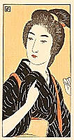 Goyo Hashiguchi 1880-1921 - Aiko - Demon Gold - artelino Art Auctions. Goyo Hashiguchi 1880-1921 - Aiko - Demon Gold