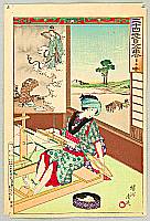 Chikanobu Toyohara 1838-1912 - 24 Paragons of Filial Piety - Weaver - artelino Art Auctions. Chikanobu Toyohara 1838-1912 - 24 Paragons of Filial Piety - Weaver