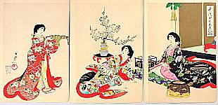 Chikanobu Toyohara 1838-1912 - The Ladies of Chiyoda Palace - Tea Time - artelino Art Auctions. Chikanobu Toyohara 1838-1912 - The Ladies of Chiyoda Palace - Tea Time