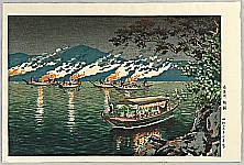 Koitsu Tsuchiya 1870-1949 - Cormorant Fishing in Nagara River - artelino Art Auctions. Koitsu Tsuchiya 1870-1949 - Cormorant Fishing in Nagara River