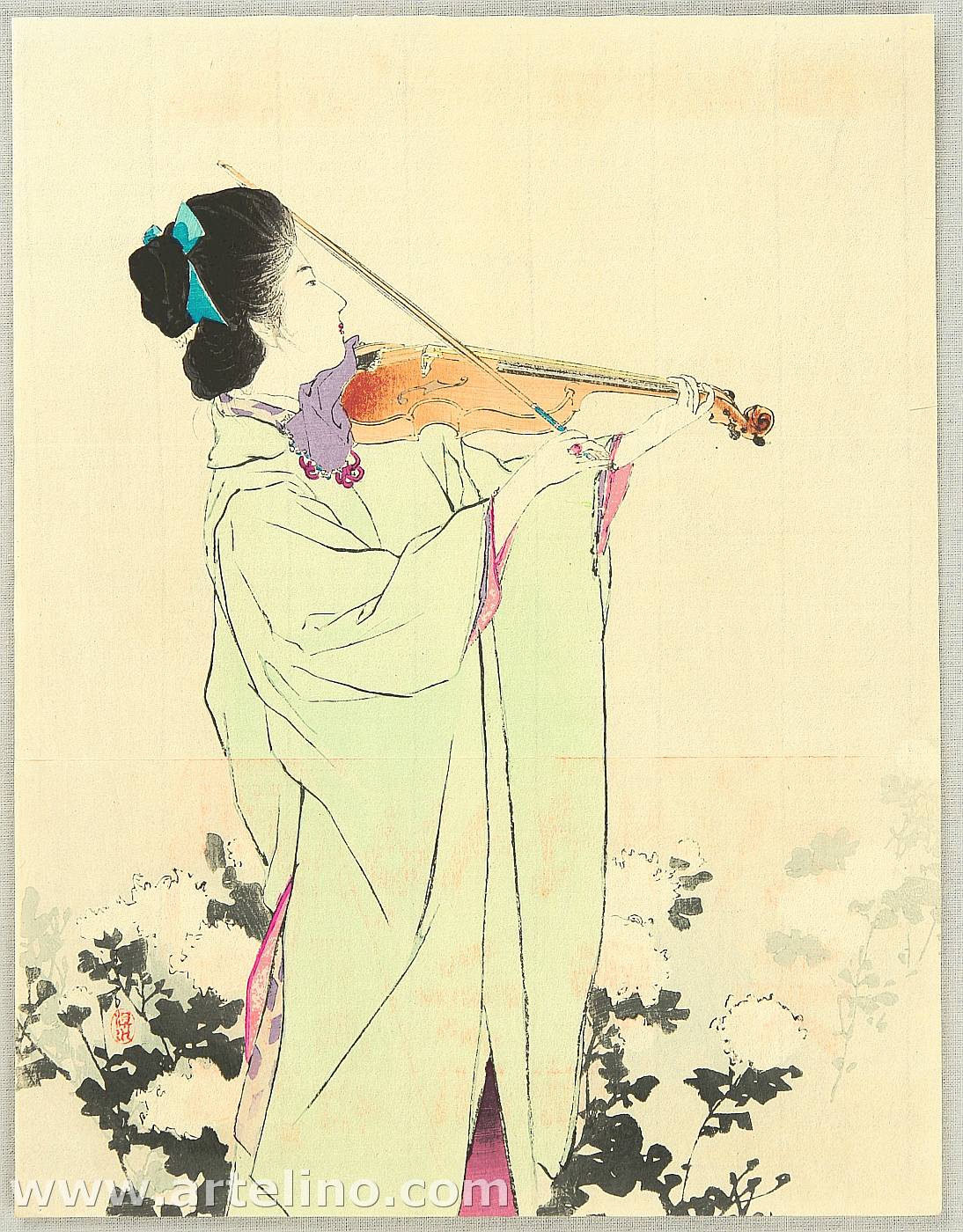 鏑木清方: Violin Player - Artelino - 浮世絵検索