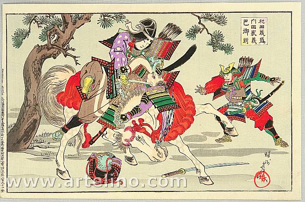 Chikanobu Toyohara 1838-1912 - The Tale of Heike - Tomoe Gozen