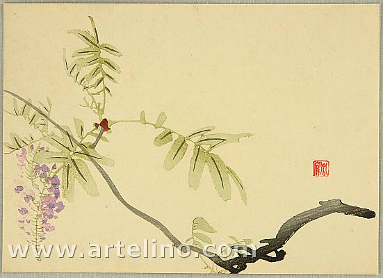 Hobun Kikuchi 1862-1918 - Wisteria - artelino Art Auctions. Hobun Kikuchi 1862-1918 - Wisteria