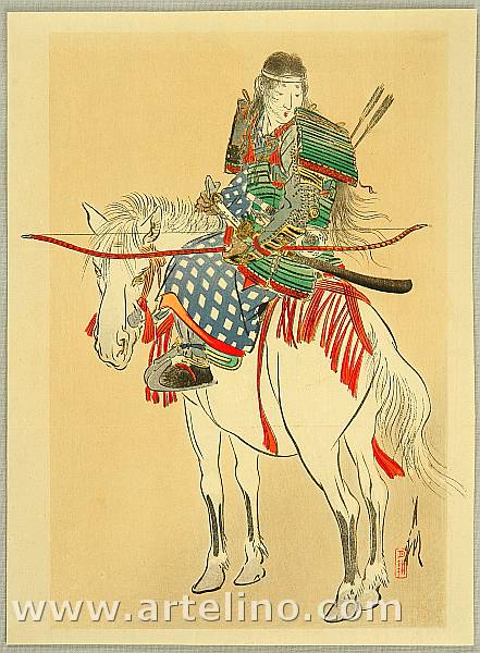 Gekko Ogata 1859-1920 - Tomoe, the Female Warrior - artelino Art Auctions. Gekko Ogata 1859-1920 - Tomoe, the Female Warrior