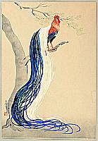 Bakufu Ono 1888-1976 - Long Feathered Rooster - artelino Art Auctions. Bakufu Ono 1888-1976 - Long Feathered Rooster