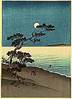 Yoshimune Arai 1873-1945 - Suma Beach at Night - artelino Art Auctions. Yoshimune Arai 1873-1945 - Suma Beach at Night