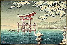 Koitsu Tsuchiya 1870-1949 - Miyajima in Snow - artelino Art Auctions. Koitsu Tsuchiya 1870-1949 - Miyajima in Snow