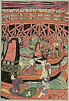 Kuniyasu Utagawa 1794-1832 - Fireworks at Ryogoku Bridge