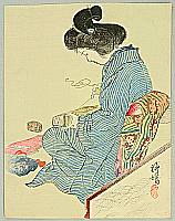 Ryuu Shimazaki 1856-1938 - Mending Koto - artelino Art Auctions. Ryuu Shimazaki 1856-1938 - Mending Koto