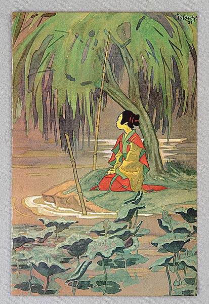 Cyrus Baldridge 1889-1975 - Girl under a Willow Tree - artelino Art Auctions. Cyrus Baldridge 1889-1975 - Girl under a Willow Tree