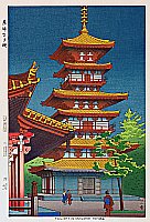 Takeji Asano 1900-1999 - Twilight in Yakushiji Temple