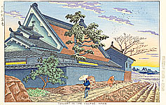 Takeji Asano 1900-1999 - Twilight in The Village - Nara