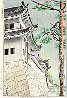 Takeji Asano 1900-1999 - Drizzling Rain at Nijyo Castle