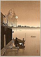 Eijiro Kobayashi active 1930's - Evening Cool on Sumida (Sepia) - artelino Art Auctions. Eijiro Kobayashi active 1930's - Evening Cool on Sumida (Sepia)