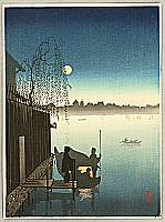 Eijiro Kobayashi active 1930's - Evening Cool on Sumida - artelino Art Auctions. Eijiro Kobayashi active 1930's - Evening Cool on Sumida
