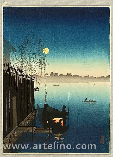 Eijiro Kobayashi active 1930's - Evening Cool on Sumida