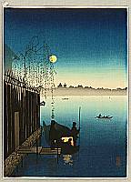 Eijiro Kobayashi active 1930's - Evening Cool on Sumida - artelino Art Auctions. Eijiro Kobayashi active 1930's - Evening Cool on Sumida