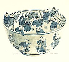 Dai Jia born 1985 - Chinese Blue Bowl with Hundred Children 3