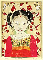 Ryusei Okamoto born 1949 - A Young Girl in Nepal - artelino Art Auctions. Ryusei Okamoto born 1949 - A Young Girl in Nepal